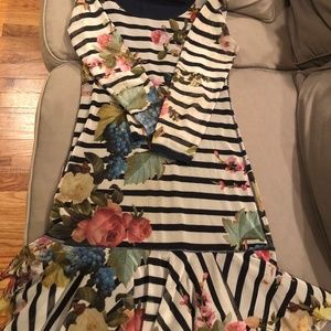 Juicy Couture Striped Floral Cocktail Dress